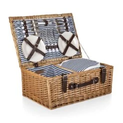 Picnic Time Blue/White Wood Picnic Basket 6 Picnic Time Blue/White Wood Picnic Basket -Tervis Central 04c9a6e6 7ff3 4b37 a241 8ec63ac60701