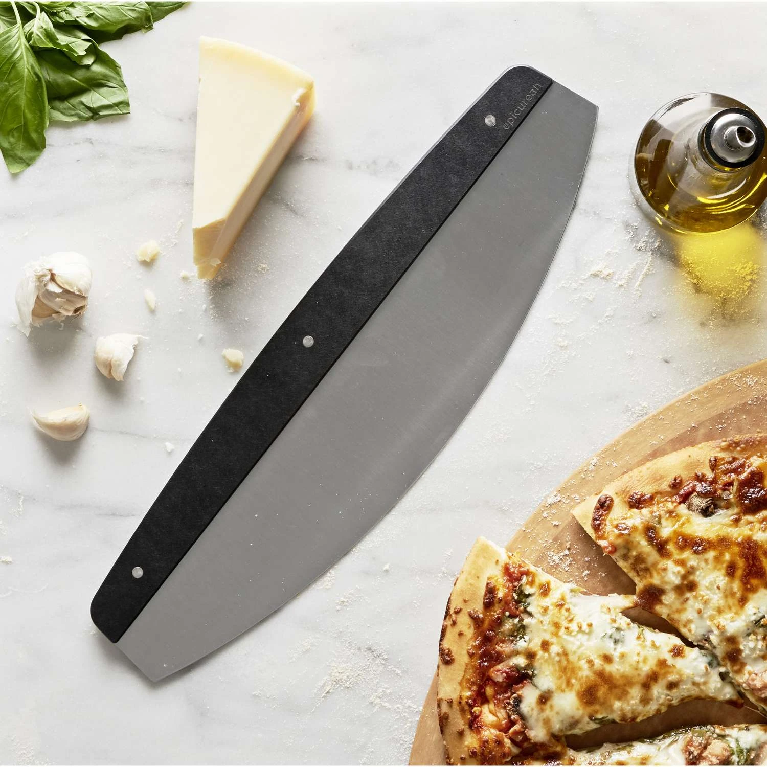 Epicurean Silver/Slate Paper Composite/Stainless Steel Pizza Cutter 4 Epicurean Silver/Slate Paper Composite/Stainless Steel Pizza Cutter - Image 2