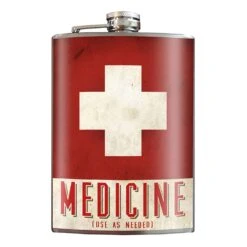 Trixie & Milo 8 Oz Red Stainless Steel Hip Flask
