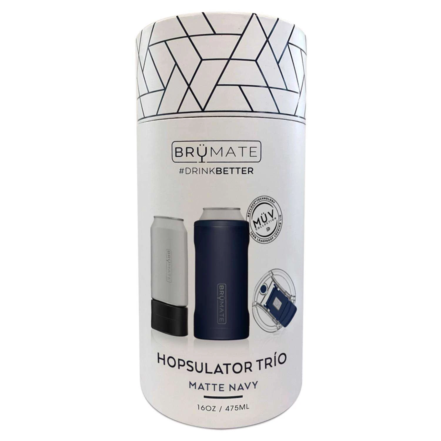 BruMate Hopsulator Trio 16 Oz 3-in-1 Matte Navy BPA Free Vacuum Insulated Tumbler 4 BruMate Hopsulator Trio 16 Oz 3-in-1 Matte Navy BPA Free Vacuum Insulated Tumbler - Image 2