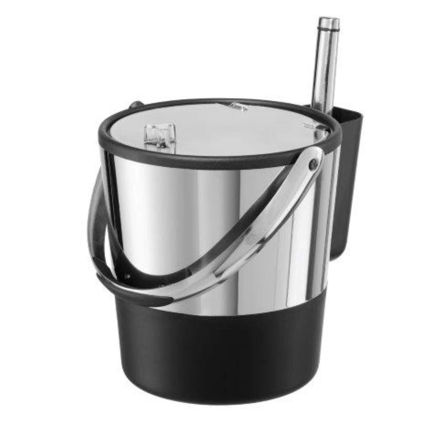 OGGI 4 Oz Black/Silver Plastic/Stainless Steel Ice Bucket With Scoop 4 OGGI 4 Oz Black/Silver Plastic/Stainless Steel Ice Bucket With Scoop - Image 2