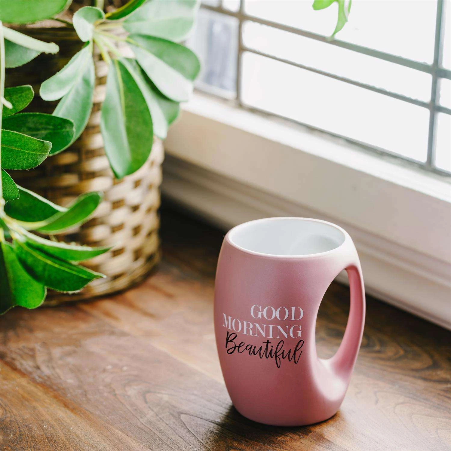 Pavilion Good Morning 16 Oz Beautiful Pink BPA Free Mug 8 Pavilion Good Morning 16 Oz Beautiful Pink BPA Free Mug - Image 6
