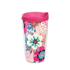 Tervis 16 Oz Bright Wild Blooms Multicolored BPA Free Tumbler With Lid