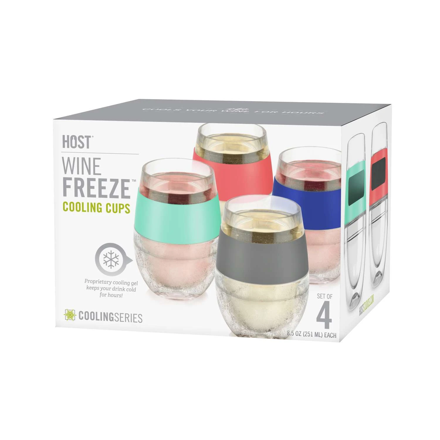 HOST Assorted Plastic Freezable Glasses 3 HOST Assorted Plastic Freezable Glasses