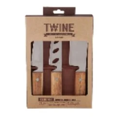 TWINE Country Home Acacia Wood Rustic Cheese Cutting Set