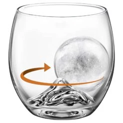 Final Touch 8 Oz Black/Clear Glass/Silicone Glass & Ice Mold