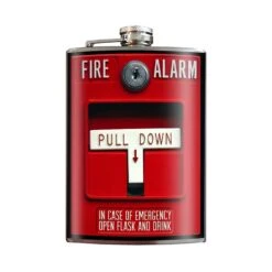 Trixie & Milo Fire Alarm 8 Oz Multicolored Stainless Steel Flask