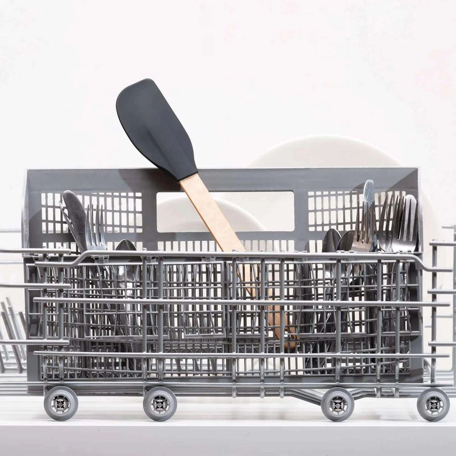 Epicurean Silicone Black/Natural Silicone/Wood Spatula 4 Epicurean Silicone Black/Natural Silicone/Wood Spatula - Image 2