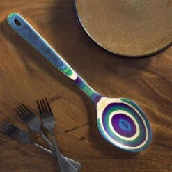 Totally Bamboo Baltique Mumbai Multicolored Birch Wood Serving Spoon -Tervis Central 4369ddd4 0bf5 493b a3fd 7b636548aab5