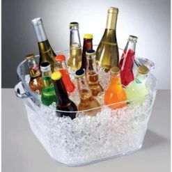 Prodyne 6 Bottle Clear Acrylic Big Square Party Tub