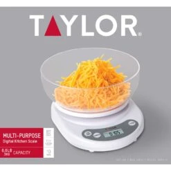 Taylor White Digital Kitchen Scale 6.5 Lb -Tervis Central 4967ecdd 12f4 460d 8e4b 400c90dee861