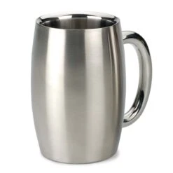 RSVP International Endurance Silver Stainless Steel Double Wall Beer Mug 15 Oz