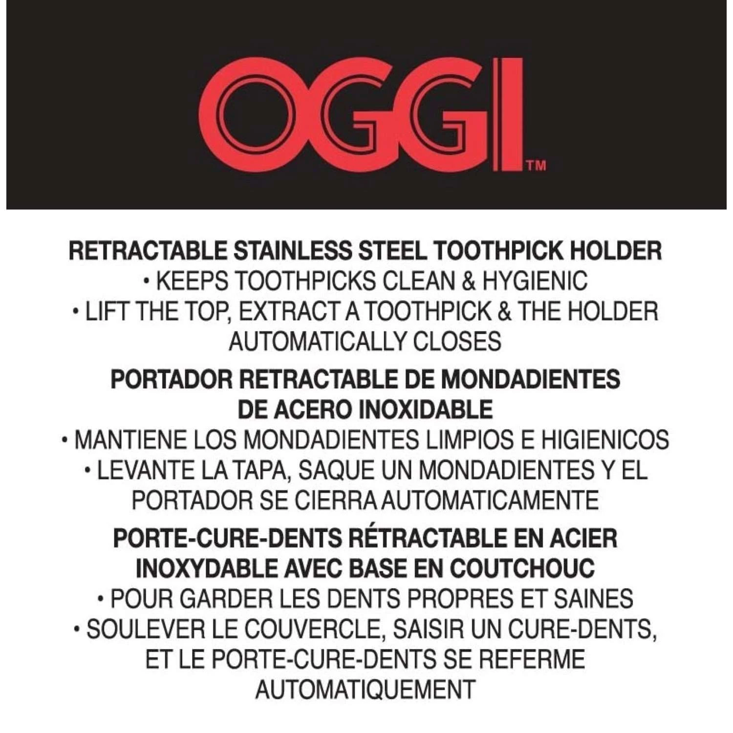 OGGI Silver Stainless Steel Toothpick Holder 5 OGGI Silver Stainless Steel Toothpick Holder - Image 3