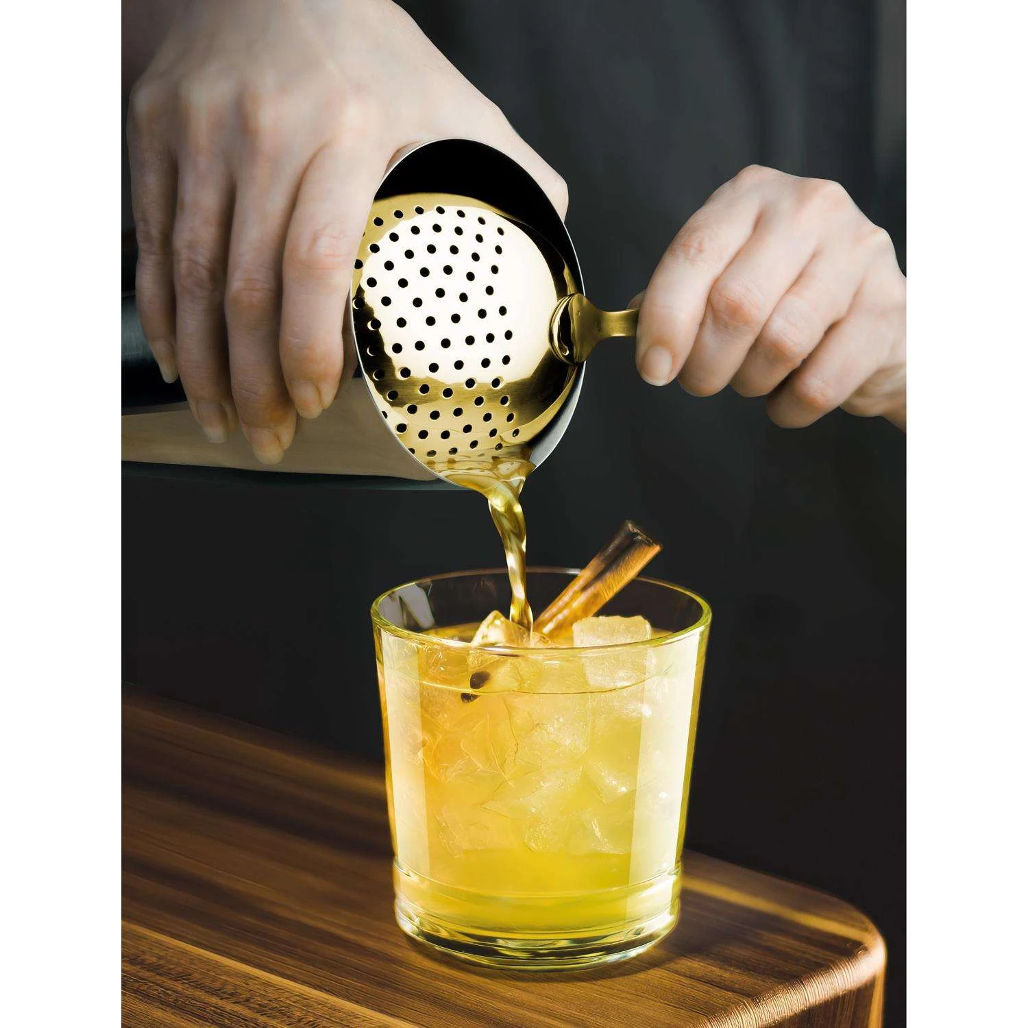 Final Touch Gold Stainless Steel Julep Strainer 4 Final Touch Gold Stainless Steel Julep Strainer - Image 2