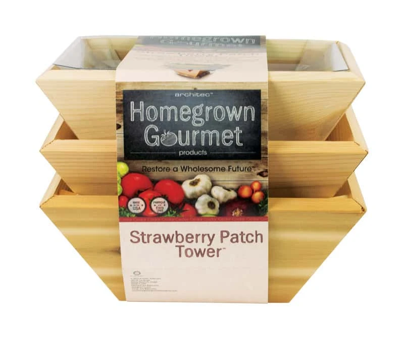 Architec Homegrown Gourmet Brown Cedar Strawberry Patch Tower 3 Architec Homegrown Gourmet Brown Cedar Strawberry Patch Tower