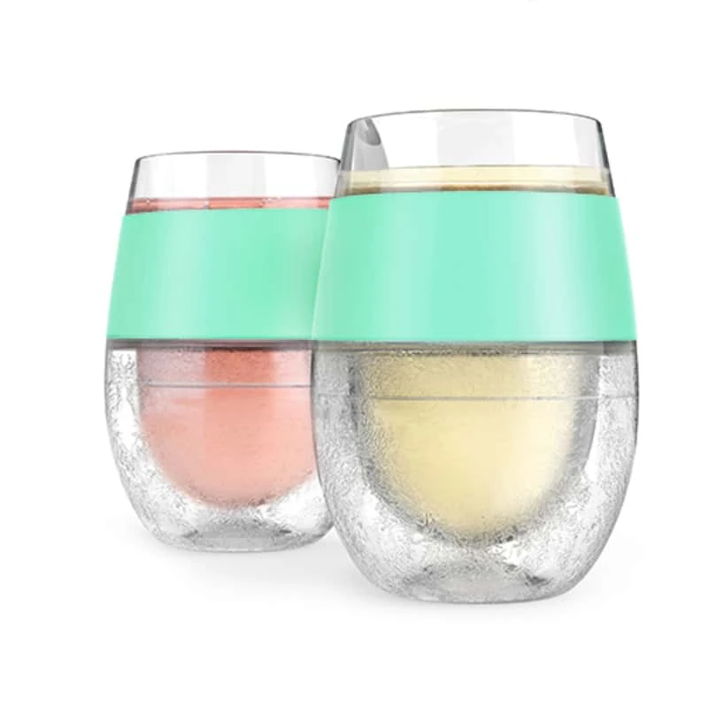 HOST Freeze Cooling Cup 8-1/2 Oz Mint Plastic Stemless Wine Glass 3 HOST Freeze Cooling Cup 8-1/2 Oz Mint Plastic Stemless Wine Glass