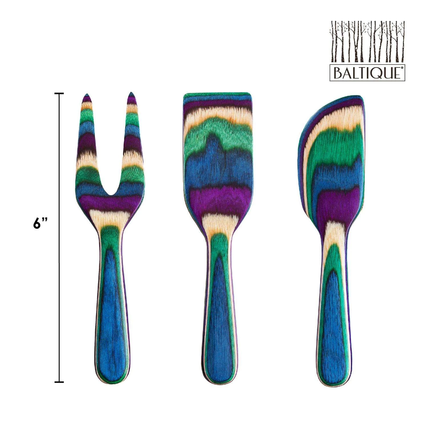 Totally Bamboo Baltique Mumbai Multicolored Bamboo Cheese Tool Set 4 Totally Bamboo Baltique Mumbai Multicolored Bamboo Cheese Tool Set - Image 2