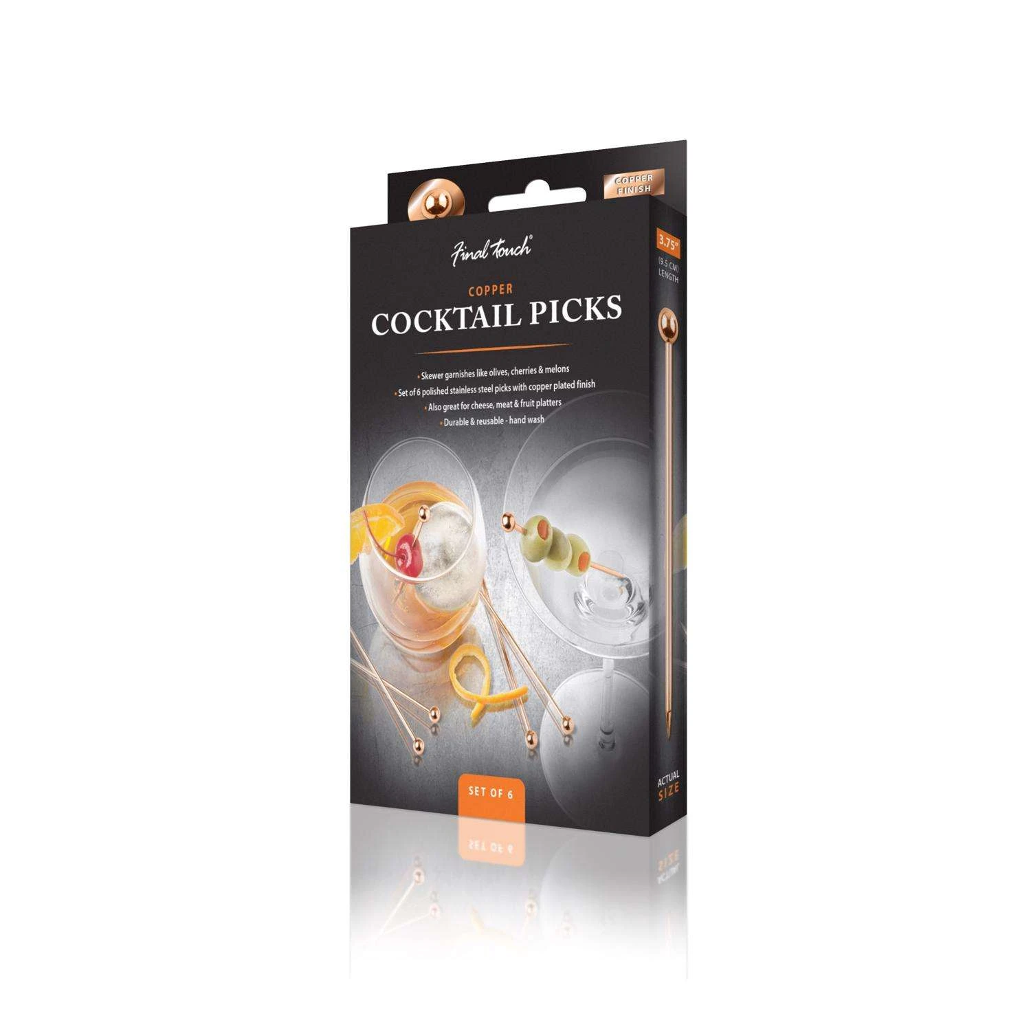 Final Touch Bronze Stainless Steel Cocktail Picks 5 Final Touch Bronze Stainless Steel Cocktail Picks - Image 3