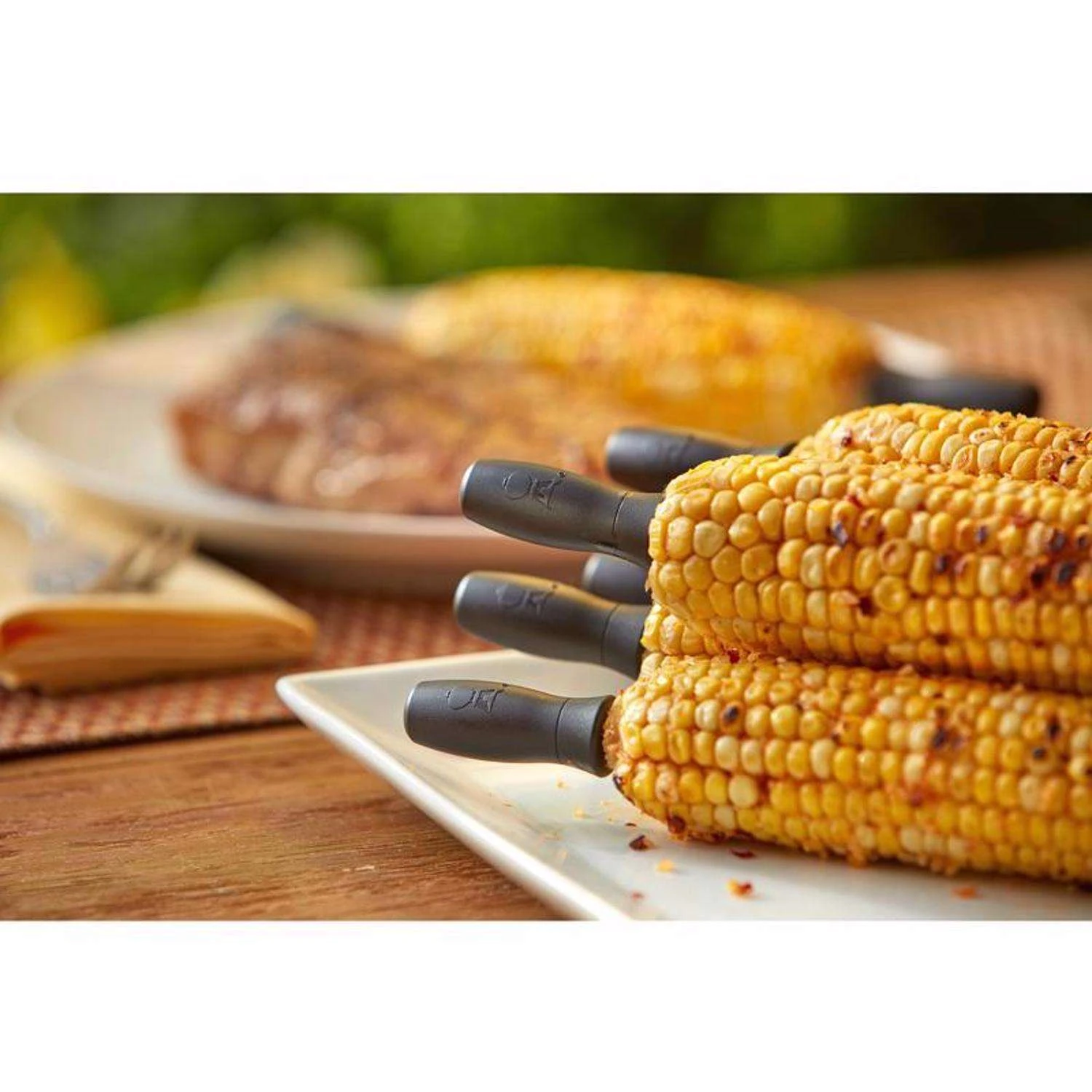 Weber Black/Silver Stainless Steel Corn Holder Set 4 Weber Black/Silver Stainless Steel Corn Holder Set - Image 2