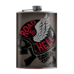 Trixie & Milo Road To Hell 8 Oz Multicolored Stainless Steel Flask