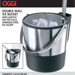 OGGI 4 Oz Black/Silver Plastic/Stainless Steel Ice Bucket With Scoop 8 OGGI 4 Oz Black/Silver Plastic/Stainless Steel Ice Bucket With Scoop -Tervis Central 7553b06f d9ab 4616 aede 734f4142e522