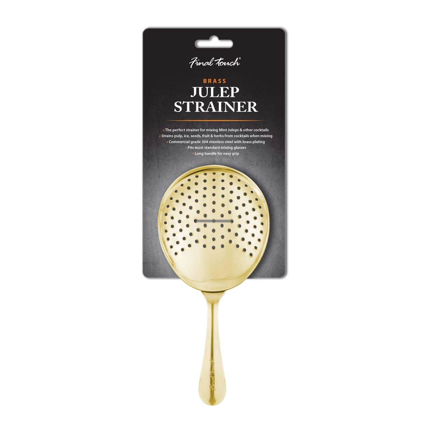 Final Touch Gold Stainless Steel Julep Strainer 5 Final Touch Gold Stainless Steel Julep Strainer - Image 3
