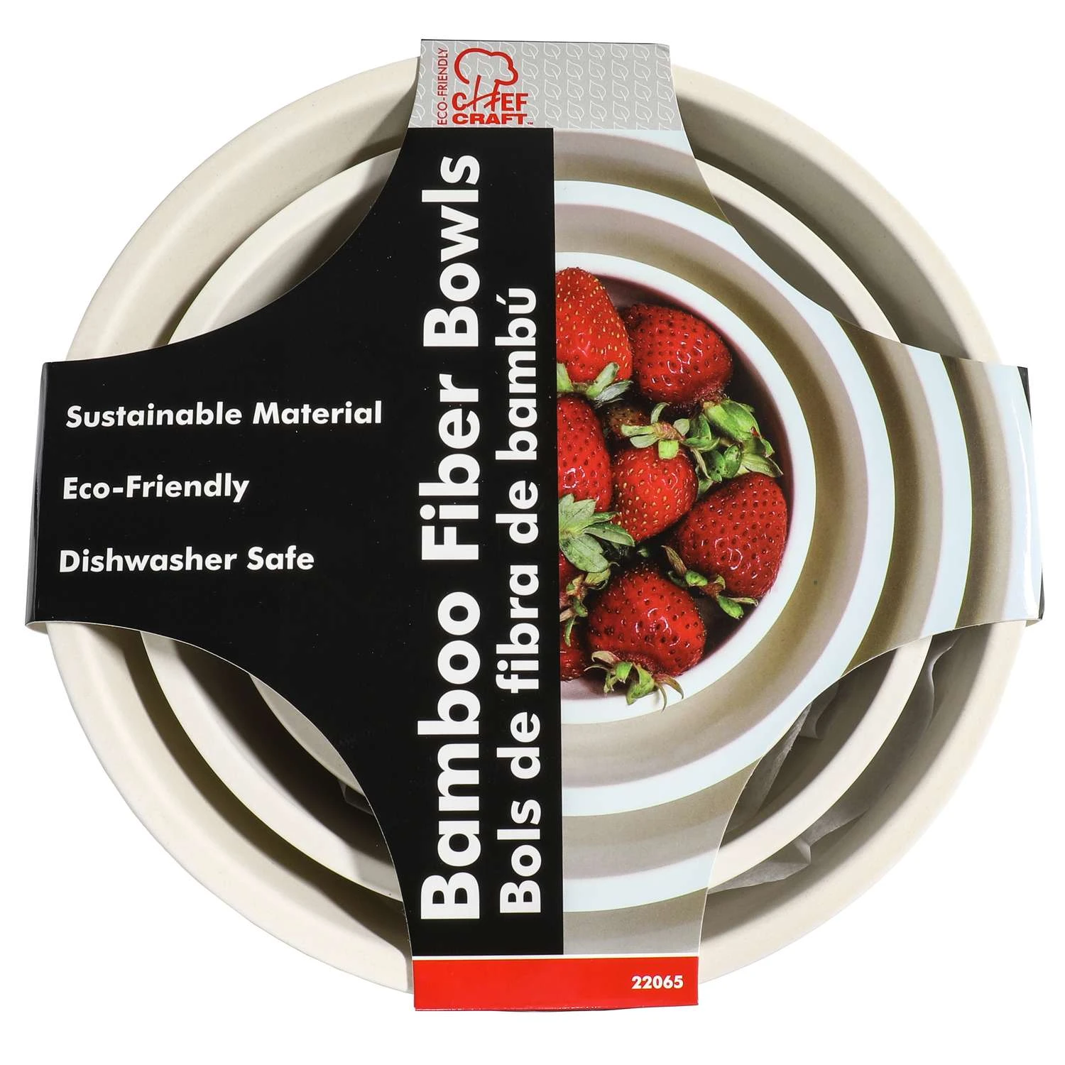 Chef Craft Natural Bamboo/Fiber Mixing Bowl Set 4 Chef Craft Natural Bamboo/Fiber Mixing Bowl Set - Image 2