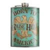 Trixie & Milo Born To Raise Hell 8 Oz Multicolored Stainless Steel Flask