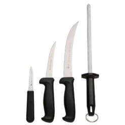LEM Mundial Stainless Steel Knife And Sharpener Set 4 Pc