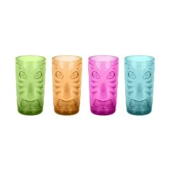 TarHong Tiki 22.5 Oz Assorted Acrylic Drinking Glass Set