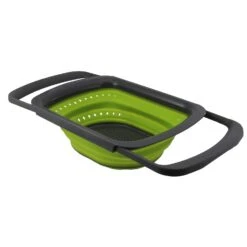 Squish Gray/Green Polypropylene/TPR Over Sink Collapsible Collander 6 Qt