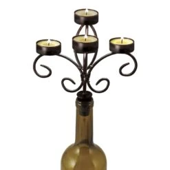 TWINE Boulevard Wrought Iron Wine Bottle Candelabra