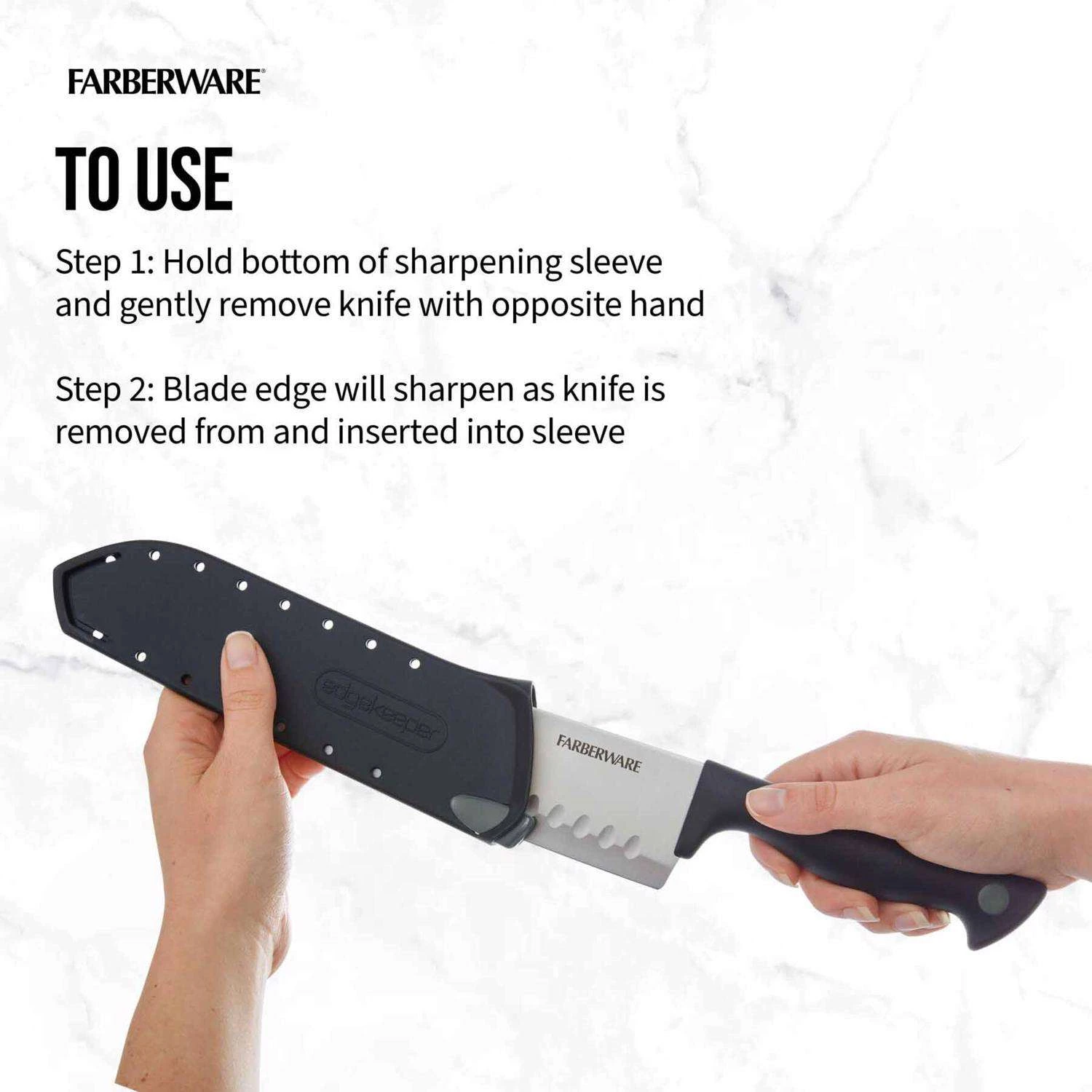 Farberware Edgekeeper 7 In. L Stainless Steel Santoku Knife 2 Pc 4 Farberware Edgekeeper 7 In. L Stainless Steel Santoku Knife 2 Pc - Image 2
