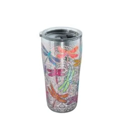 Tervis 20 Oz Dragonfly Mandala Multicolored BPA Free Tumbler With Lid