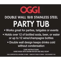 OGGI Silver Stainless Steel Party Ice Bucket -Tervis Central bcc1bc69 0c88 4df7 85af 9d4daaa606ab