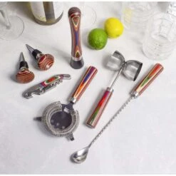 Totally Bamboo Marrakesh Multicolored Stainless Steel/Wood Bar Tool Set -Tervis Central c6491a82 04dd 408d afbc 190f7becc278