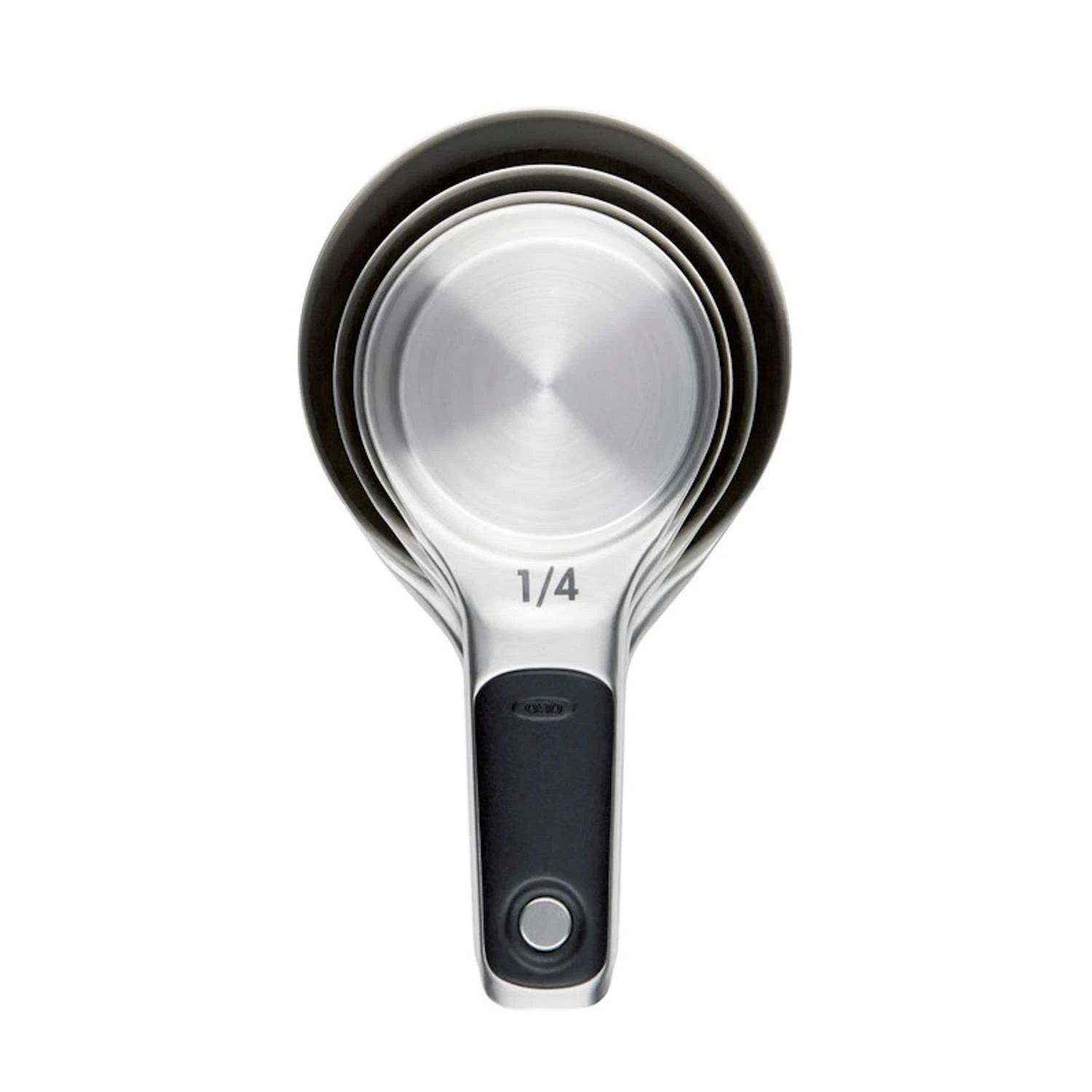 OXO Good Grips 1/4, 1/3, 1/2 , 1 Cups Stainless Steel Silver Measuring Cup 4 OXO Good Grips 1/4, 1/3, 1/2 , 1 Cups Stainless Steel Silver Measuring Cup - Image 2