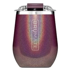 BruMate Uncorkd 14 Oz Wine Glitter Merlot BPA Free Wine Tumbler