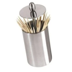 OGGI Silver Stainless Steel Toothpick Holder