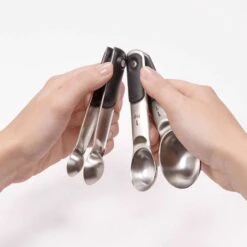 OXO Good Grips Stainless Steel Black/Silver Measuring Spoon Set -Tervis Central e13364c2 eec4 4f96 b1fe 0407199712a4