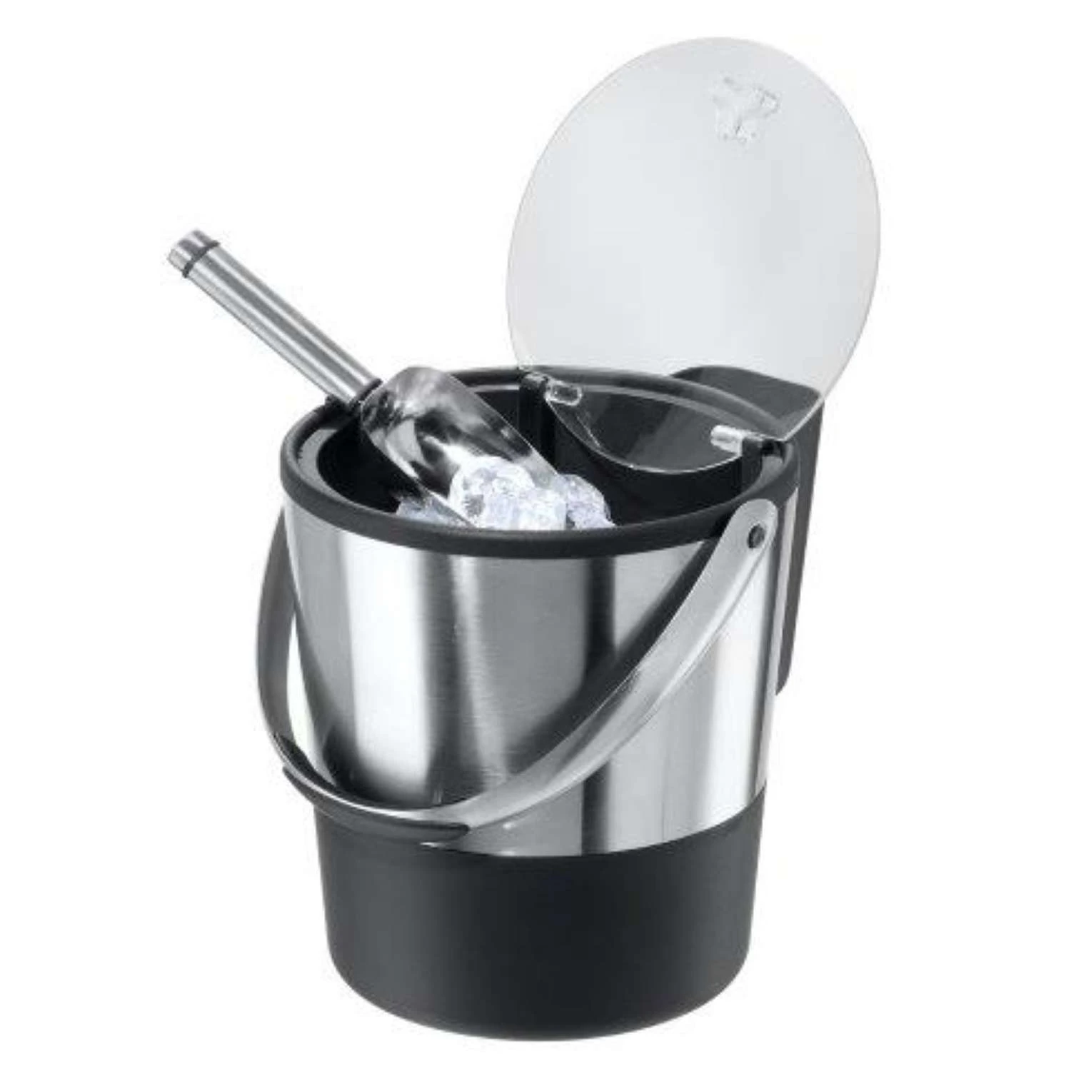 OGGI 4 Oz Black/Silver Plastic/Stainless Steel Ice Bucket With Scoop 3 OGGI 4 Oz Black/Silver Plastic/Stainless Steel Ice Bucket With Scoop