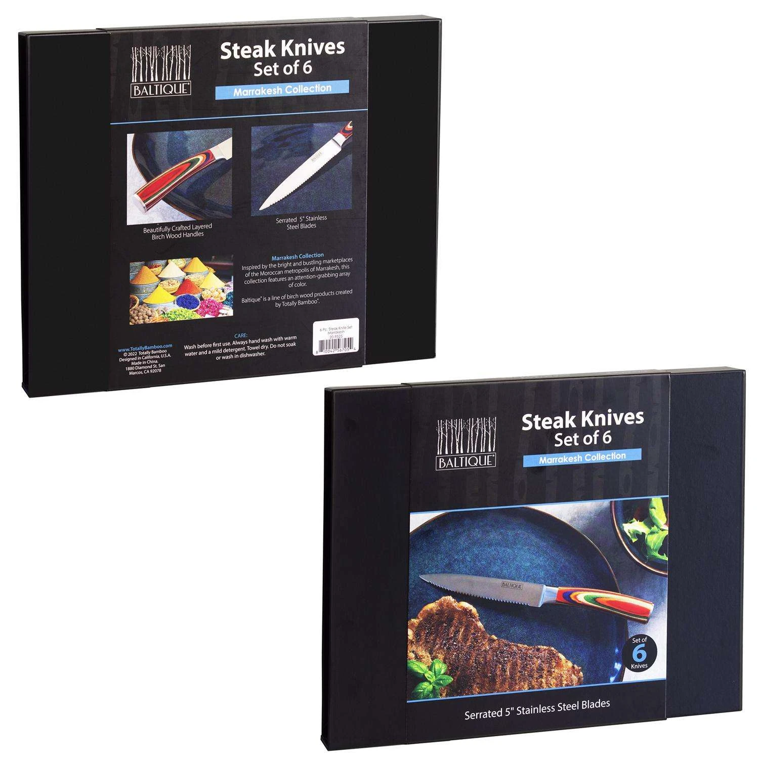 Totally Bamboo Baltique Marrakesh 5 In. L Stainless Steel Steak Knife Set 6 Pc 6 Totally Bamboo Baltique Marrakesh 5 In. L Stainless Steel Steak Knife Set 6 Pc - Image 4