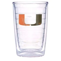 Tervis Collegiate 16 Oz Miami Hurricanes Clear BPA Free Tumbler