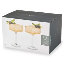 Viski Meridian 8 Oz Clear Crystal Champagne Coupe Set